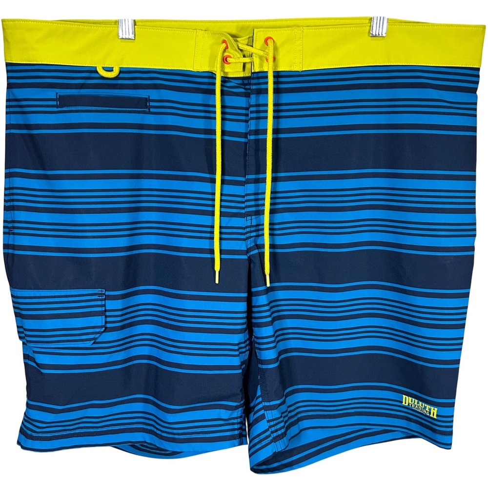 Duluth‎ Trading Co Mens Blue Striped Board Shorts Swim Trunks Size 42